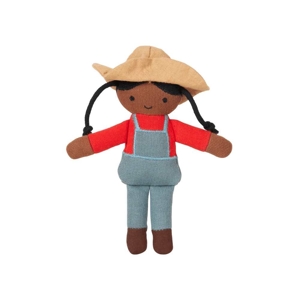Fabelab Pocket Friend Plush Toy - Farmer Laura - 11 x 3 x 14 cm 100% Organic Cotton