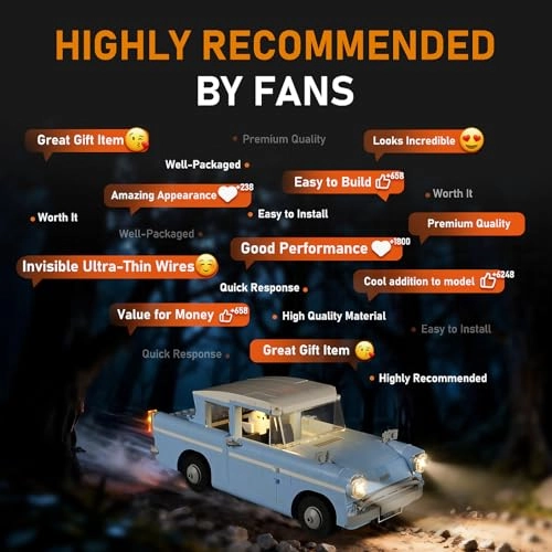 Led Light for Lego 76470 Enchanted Flying Ford Anglia - Easy Install Hidden Wiring Colorful