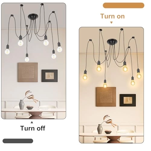 Spider Pendant Light - 4 Arms Colorful DIY Adjustable