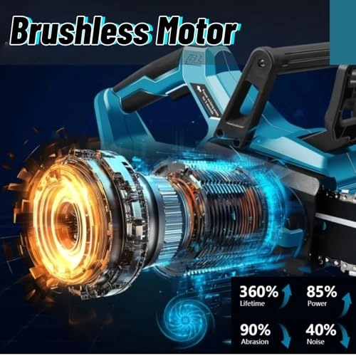 Cordless Electric Brushless Chainsaw - 2200 Watts