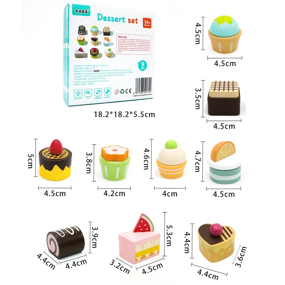 Kids Wooden Dessert Box Playset - 12 pcs (5551007-KABI_0173)