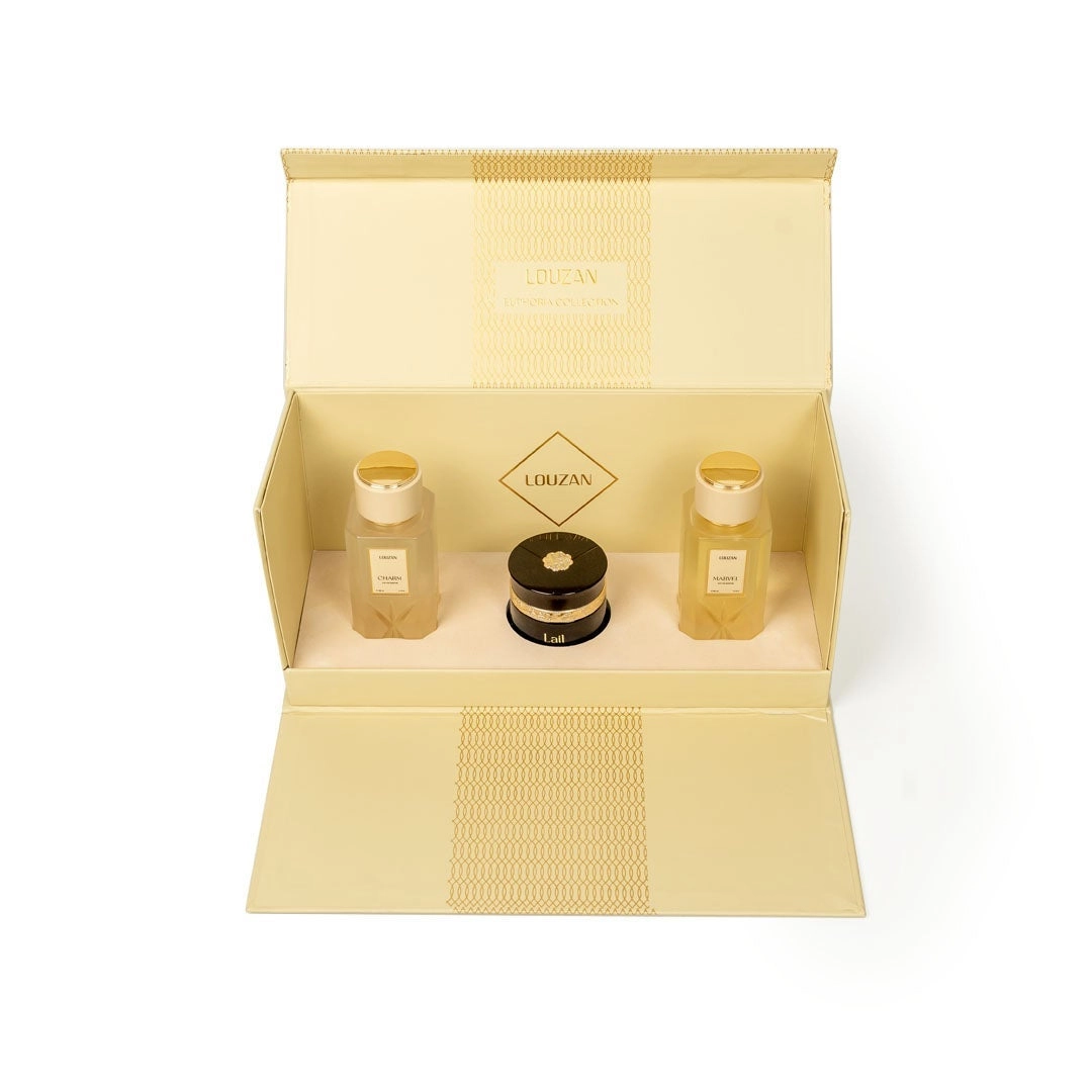 Marble - 100ml Eau de Parfum + Charm - 100ml Eau de Parfum + LAIL - 30gms