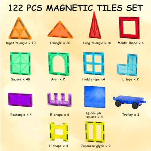 Magnetic Tiles - 122 pcs