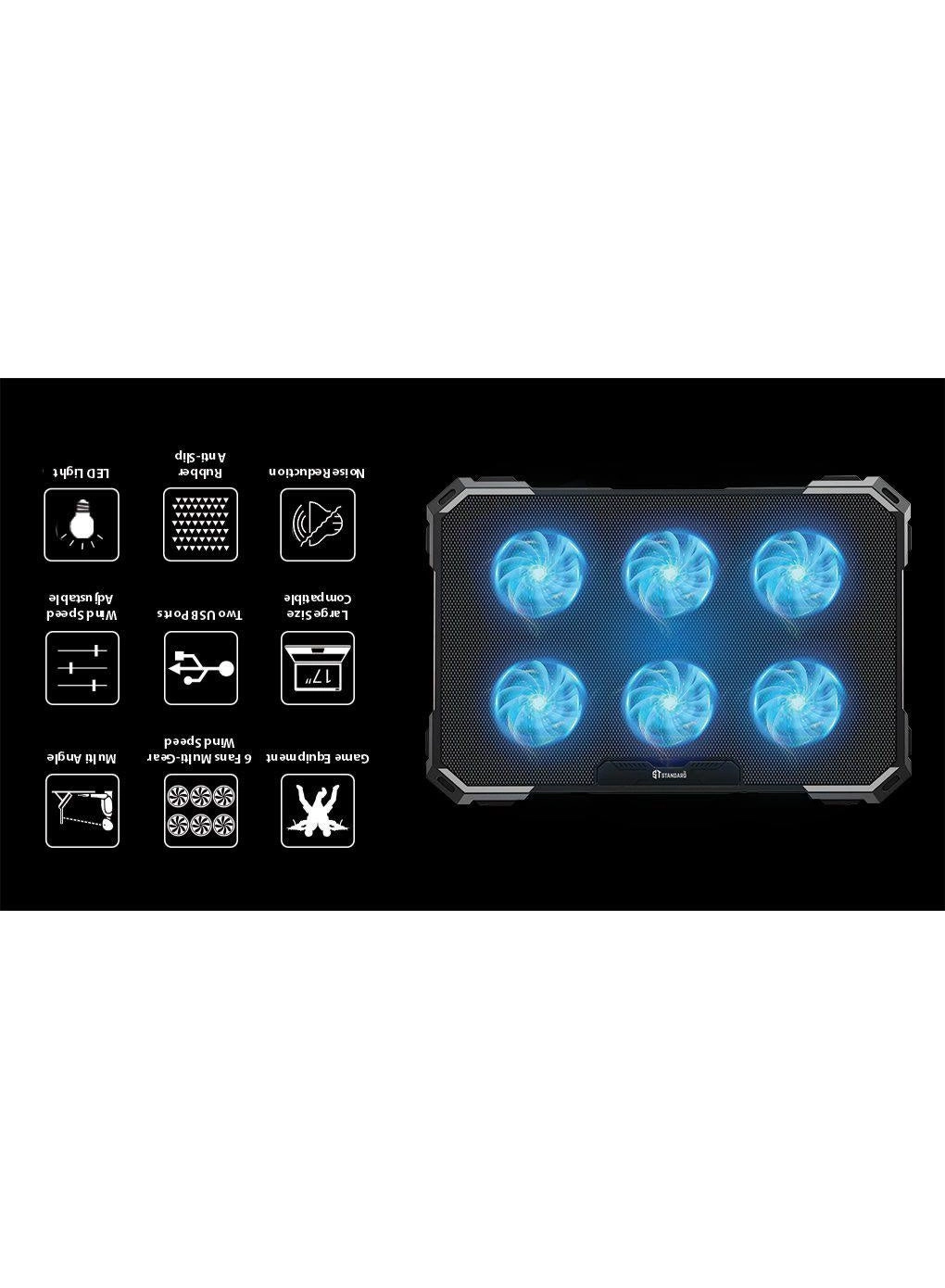 ICE-06N - 6*blue Led Fans UP to 17 Inch