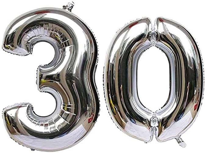 Number Balloons - 40 Inch Silver