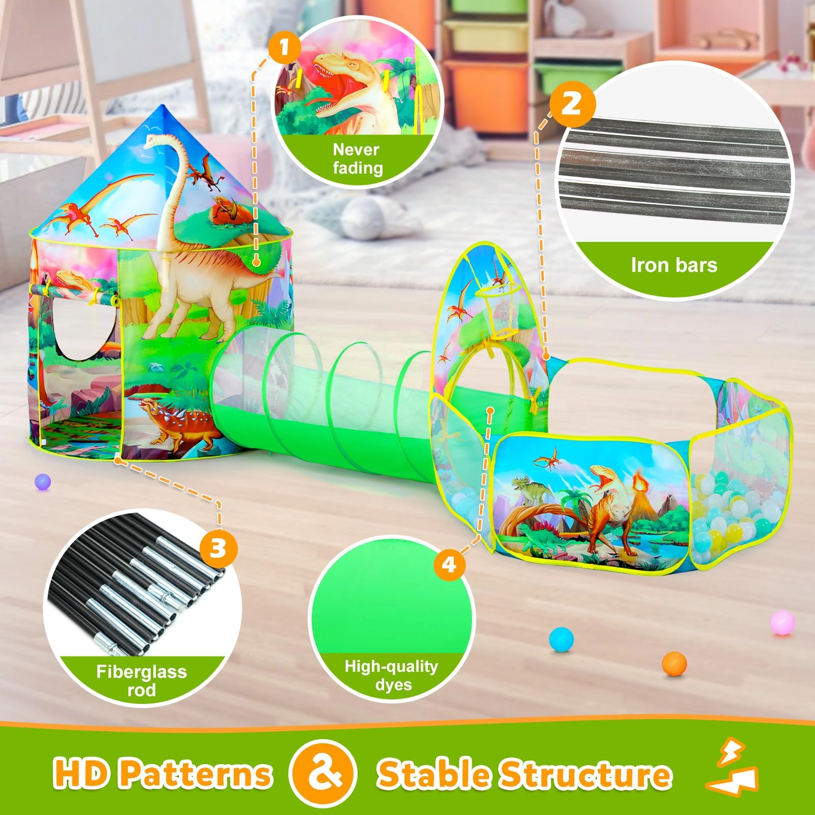 Play Tent + Ball Pit + Crawl Tunnel