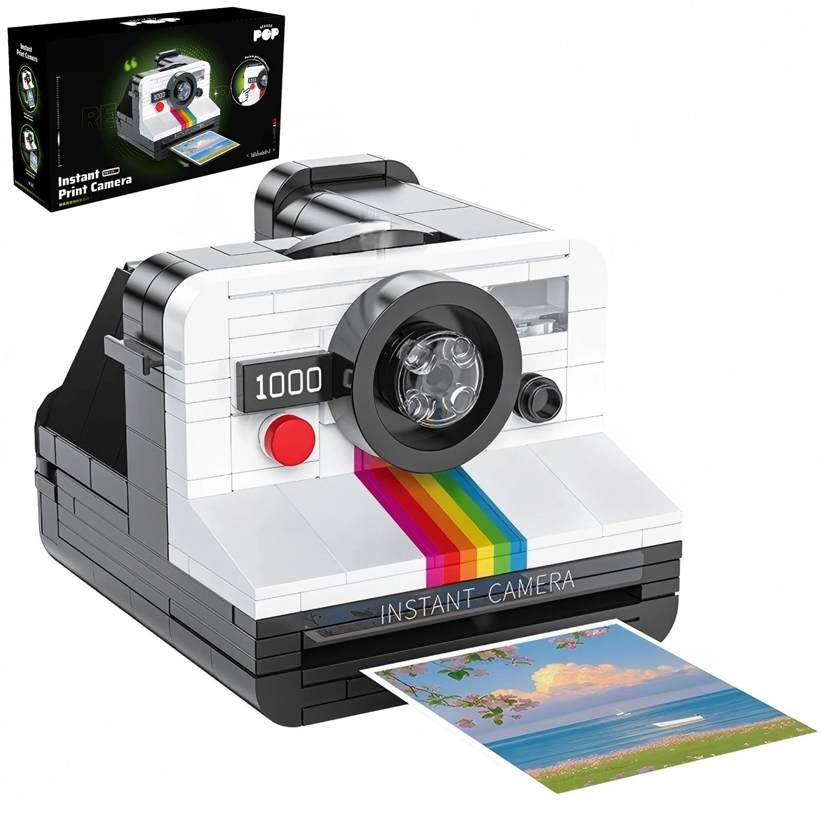 MEIEST Instant Print Camera + Retro Turntable + Vintage Film Projector + Arcade Gaming Cabinet