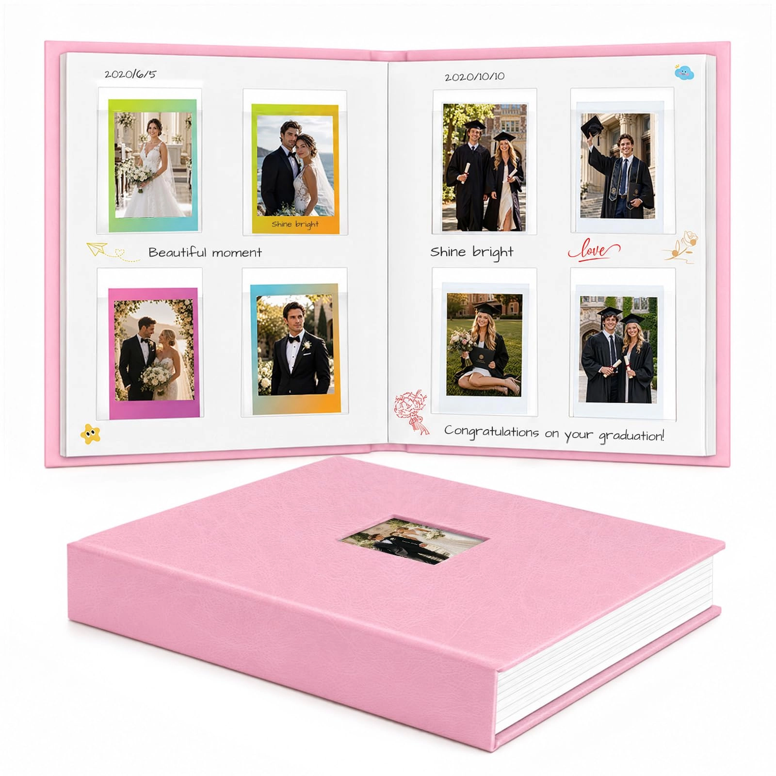Ruibytree 3" 128 Pockets Hardcover Photo Album