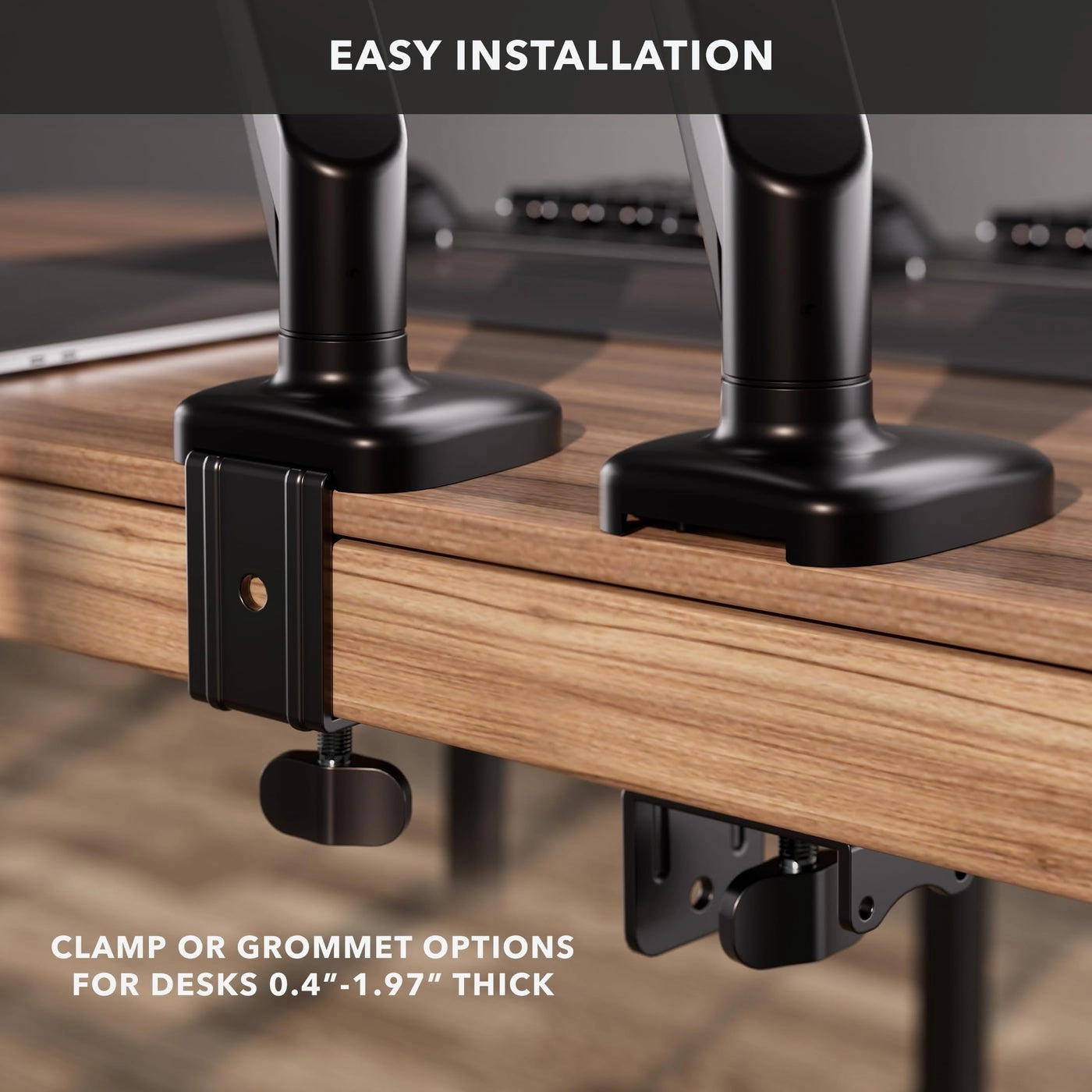 Single Monitor Desk Mount - 32" 75x75mm & 100x100mm