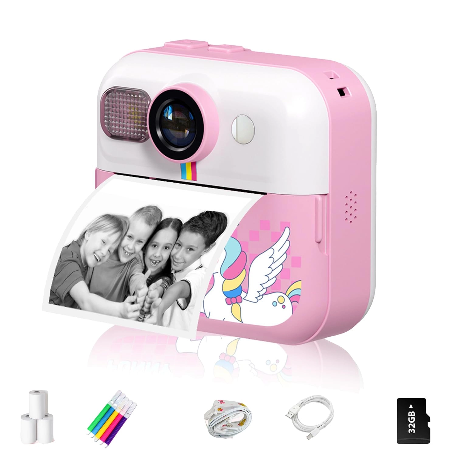 QUEENADA Kids Camera Instant Print - 57mm x 25mm