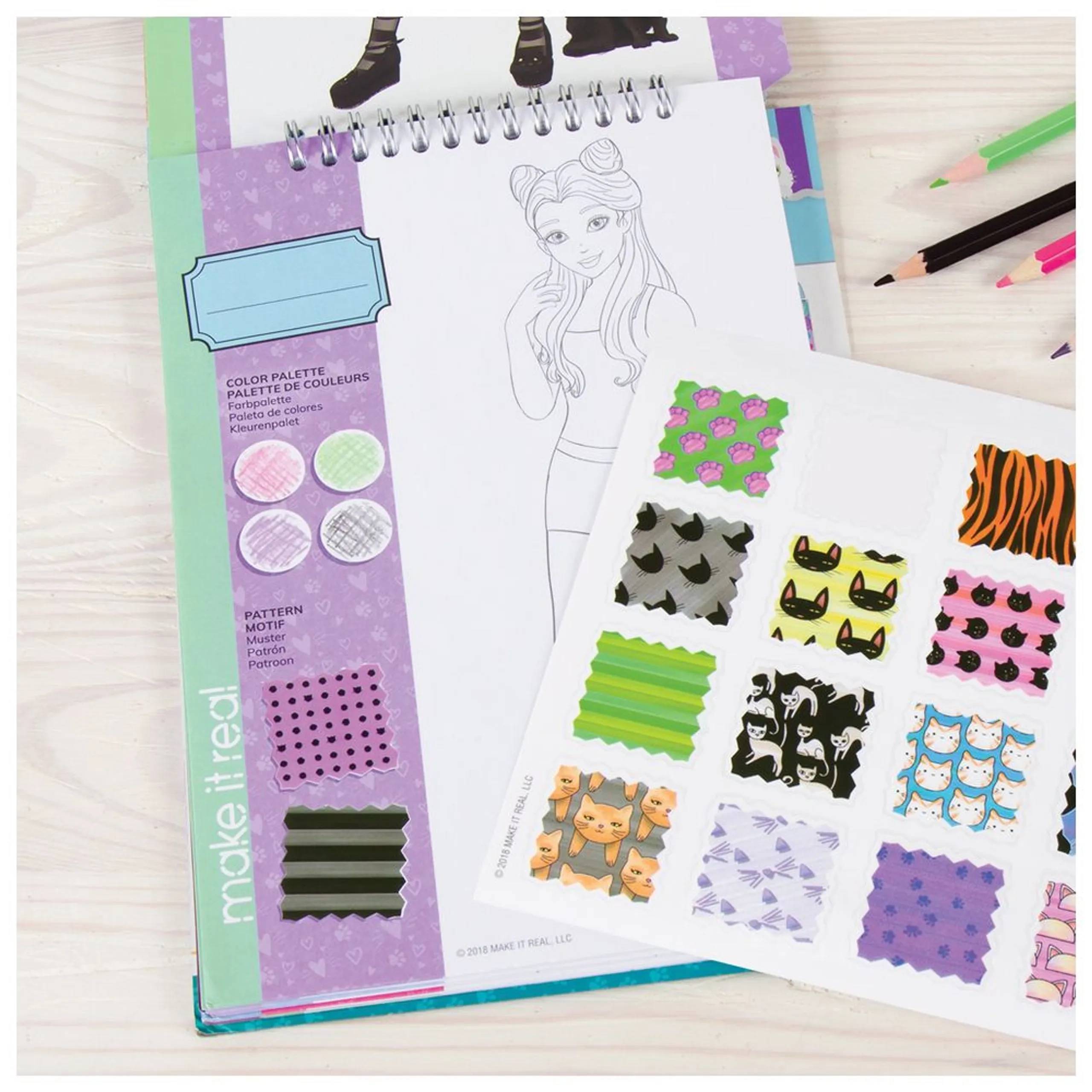 Pretty Kitty Fashion Design Sketchbook Kit - 6+ years