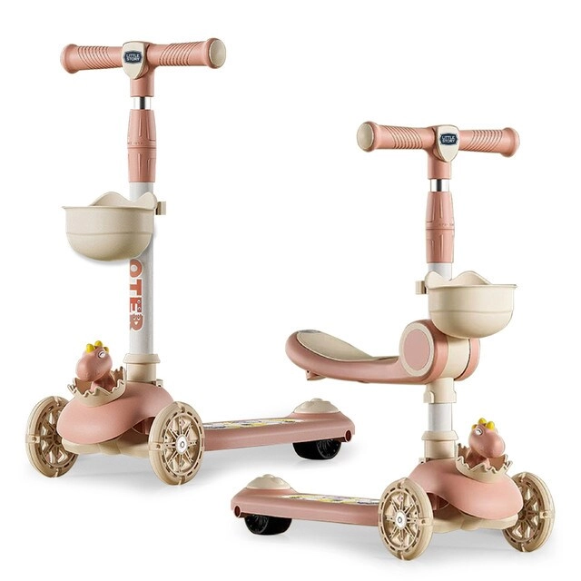 Kids Scooter And Ride On - Dinosaur Kick Scooter – LED Foldable