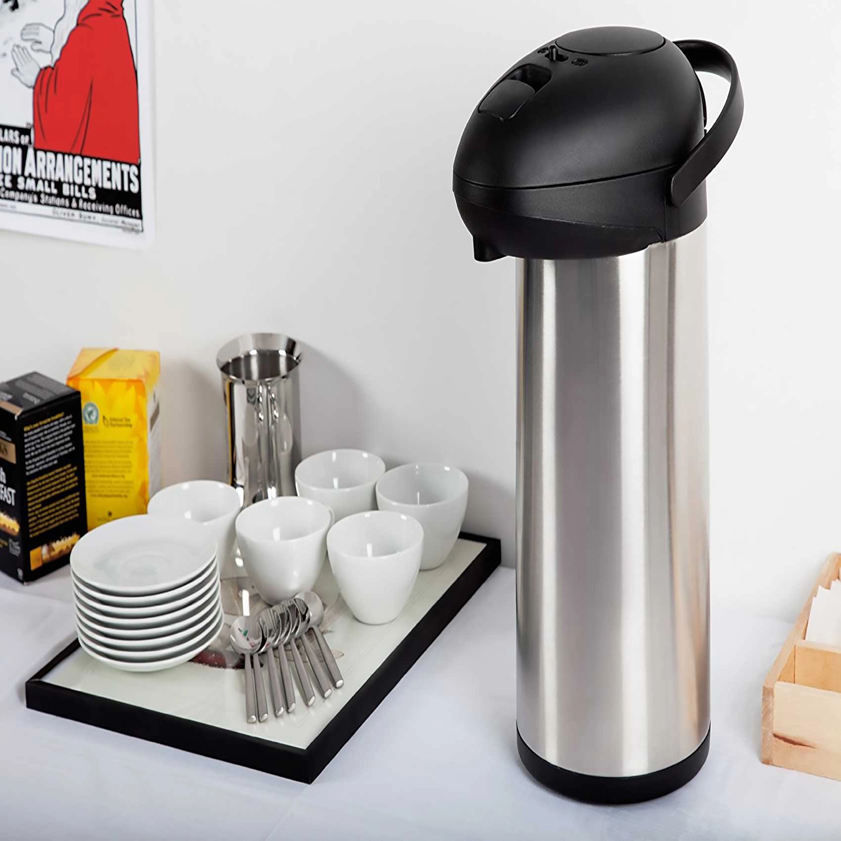 Euro Stainless Steel Pump Vacuum Flask - 2.5L