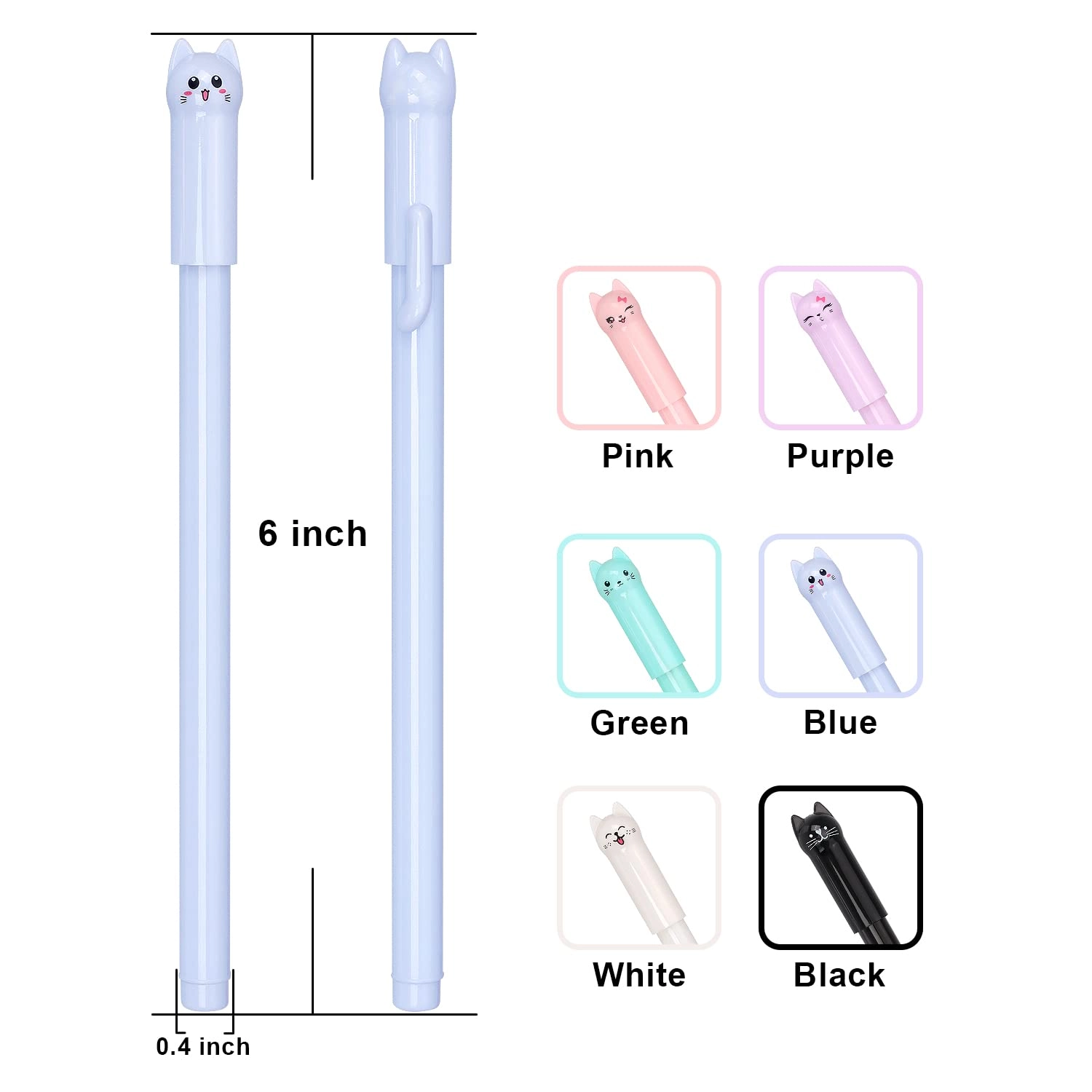 Cat Pens - 6 Pack 0.5mm