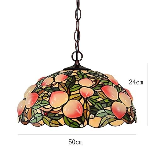 Tiffany Round Chandelier - E27 Colored Peach 30*19cm