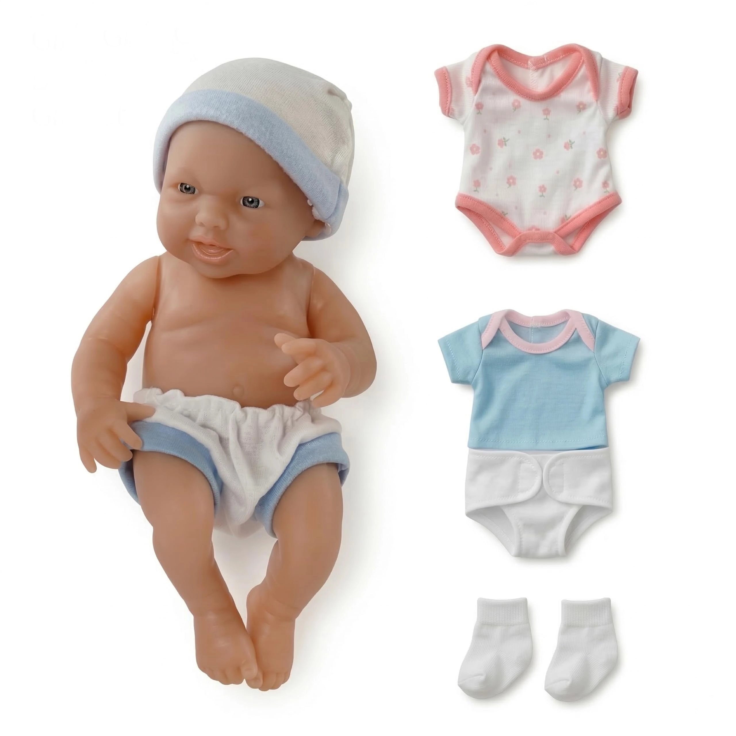 MotoyQi Baby Doll - 23cm Plastic, Fabric Realistic Dress-Up Set Ages 3+