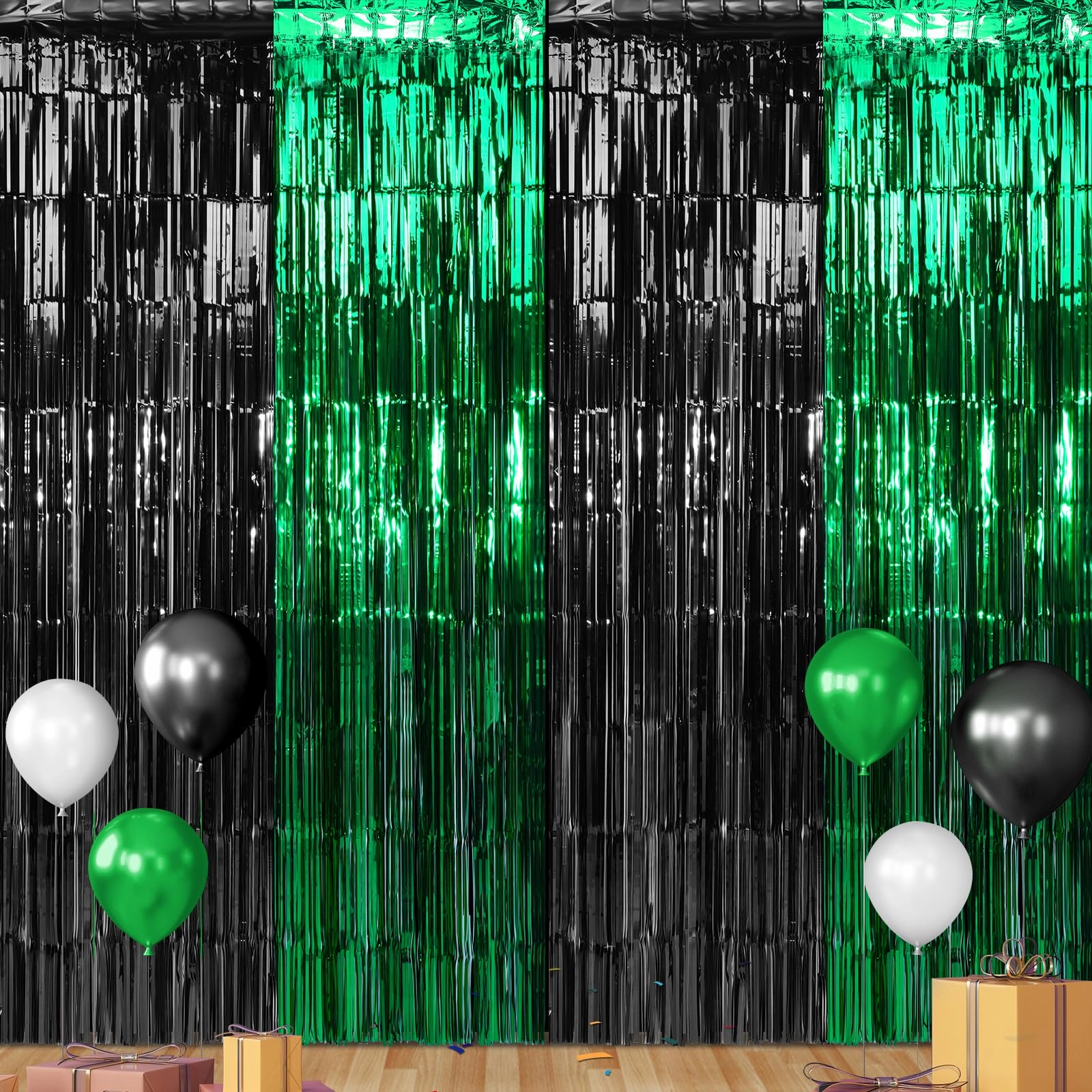 zachely Foil Fringe Curtain - 3 Birthday Graduation Prom Wedding Pack