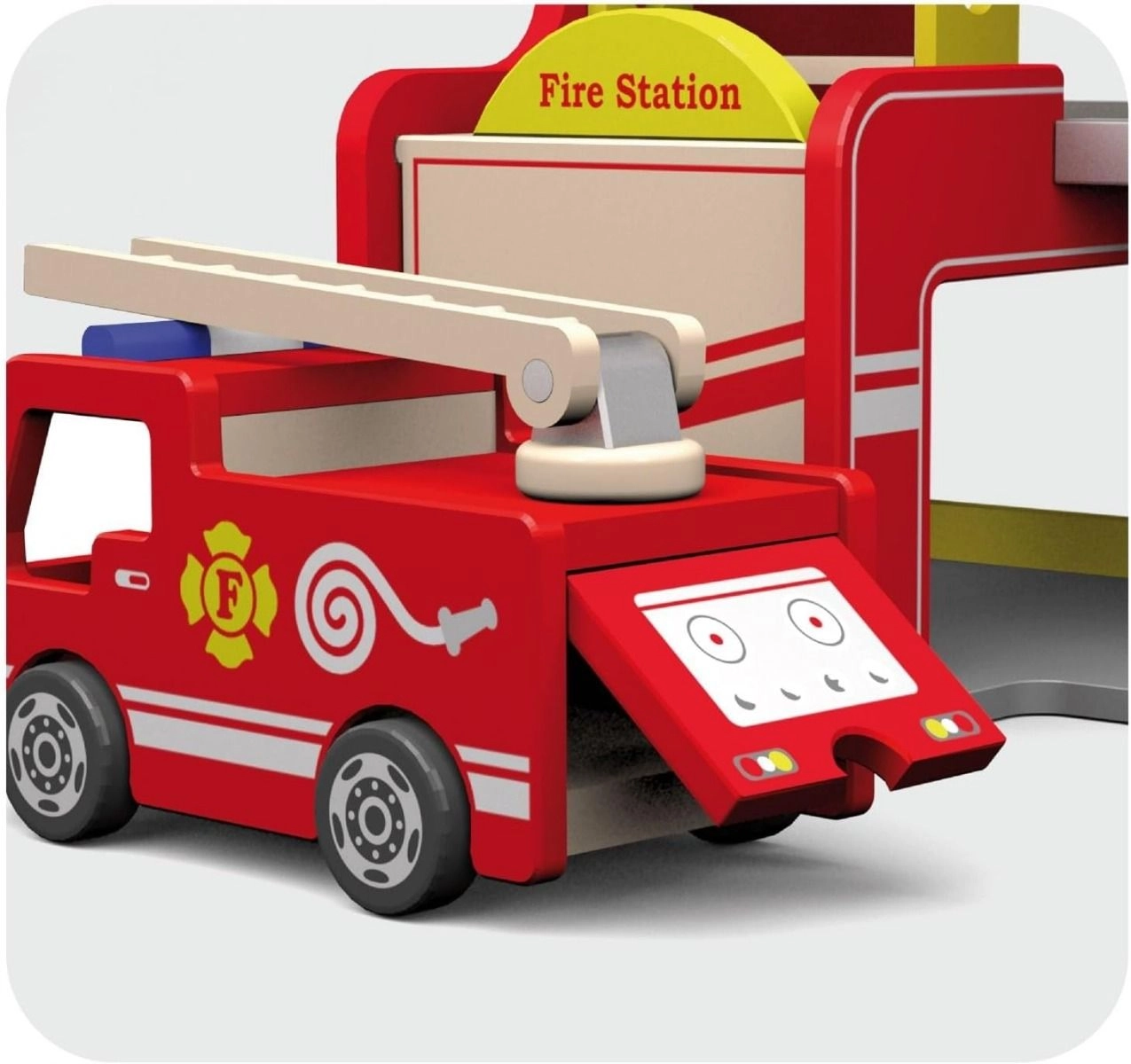 Wooden Fire Station With Accessories (SW-50828)