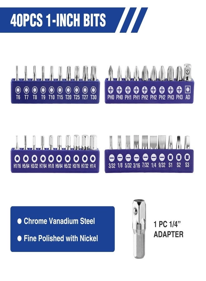 Magnetic Screwdriver Bits & Nut Driver Set - 61PC