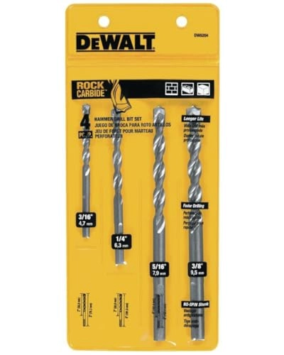 DeWALT Masonry Drill Bit Set - 4-Piece carbide