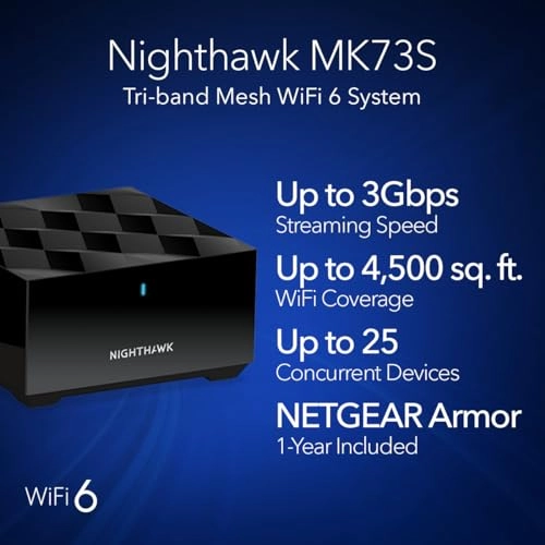 Nighthawk Mesh System - 802.11ax Router + 2 Satellites