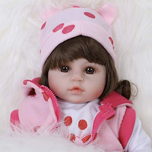 Reborn Baby Doll - 16 inch Vinyl Silicone girl Ages 3+ Gift Set
