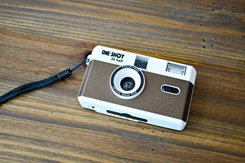 Half-Frame Reusable 35mm Film Camera - Built In Flash 50mm lens