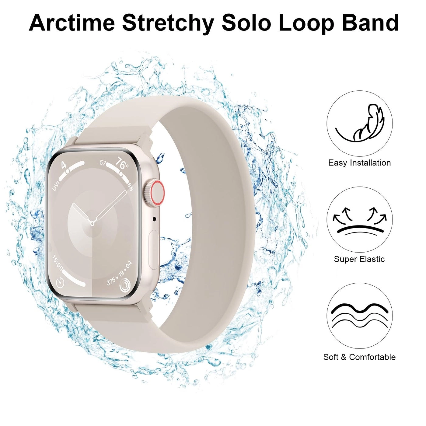 Silicone Solo Loop Watch Band for iWatch Ultra 3 2 1 Series 11 10 9 8 SE 7 6 5 4