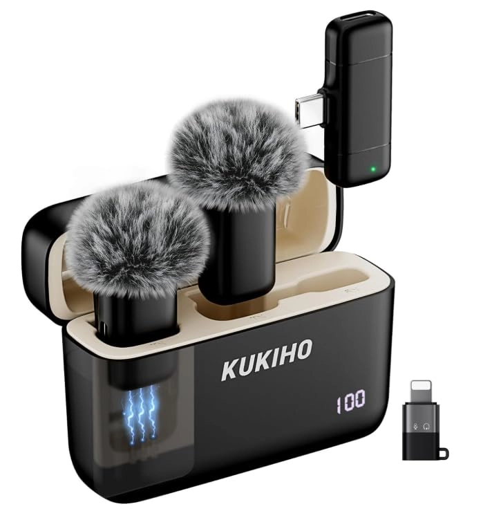 KUKIHO Wireless Lavalier Microphone - 2 Pack