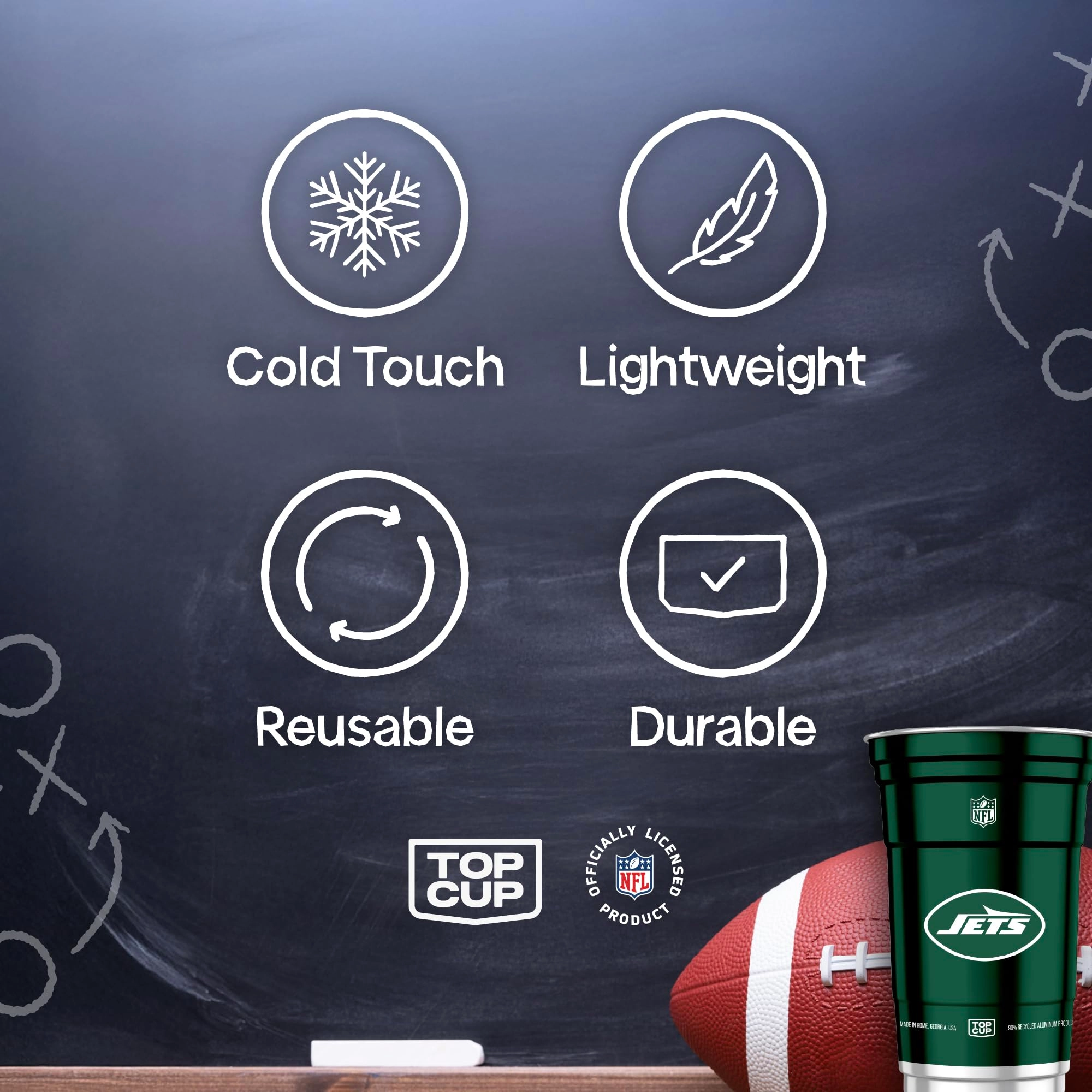 New York Jets Aluminum Cup - 20 pcs - Officially Licensed