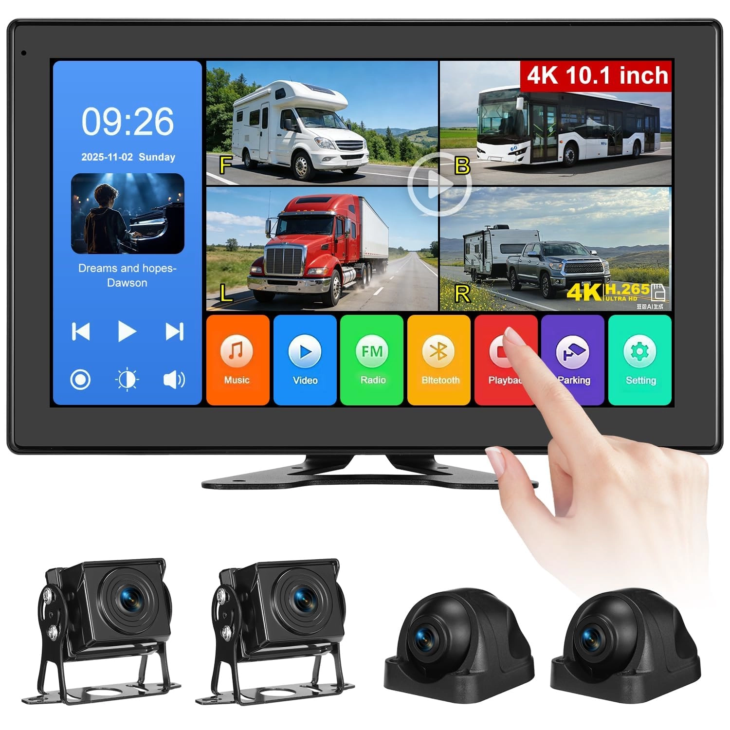 Venluna RV Backup Camera System - Night Vision Wired 1080P