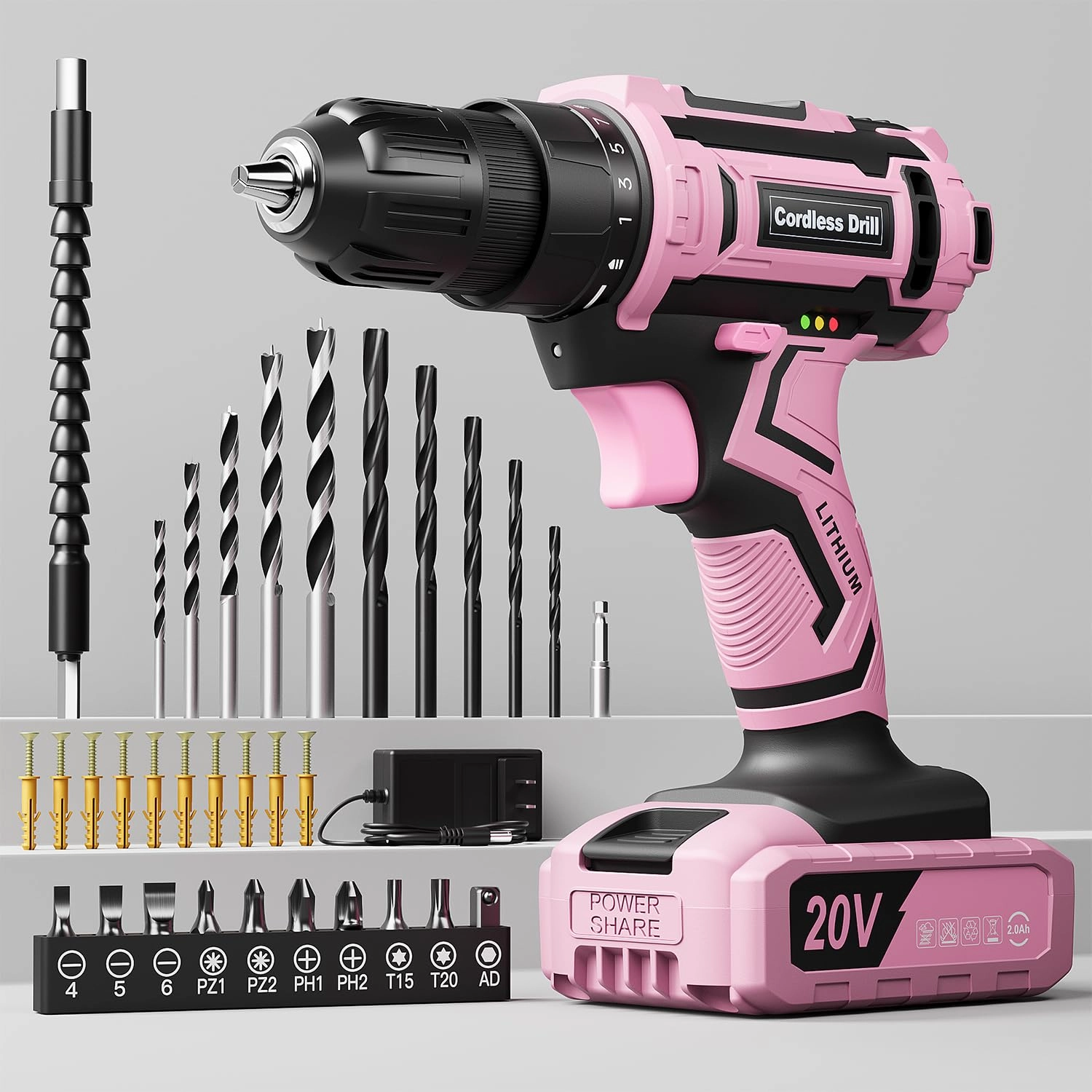 Cordless Drill Set - 20 Volts