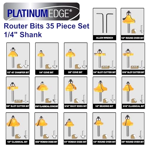 Router Bits Set - 1/4 Shank 35 Piece Set