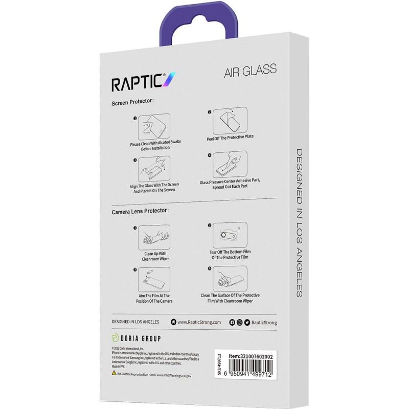 Clear Tempered Glass Screen Protector + Camera Lens Protector for iPhone Air