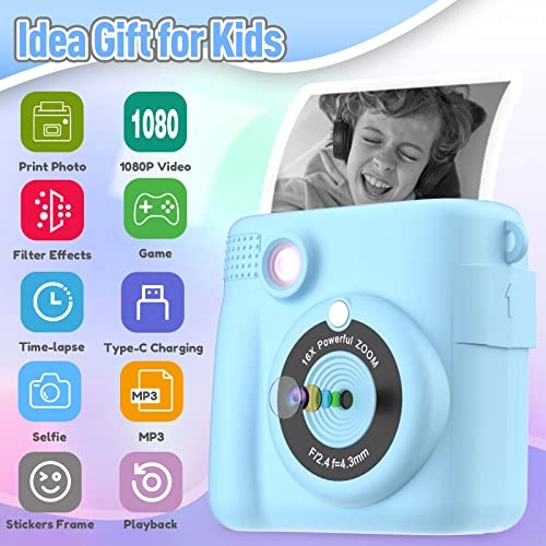 Instant Print Camera - 1080P 2.4 inch