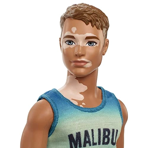 Ken Fashionistas Doll - Vitiligo Brown Hair Malibu Tank