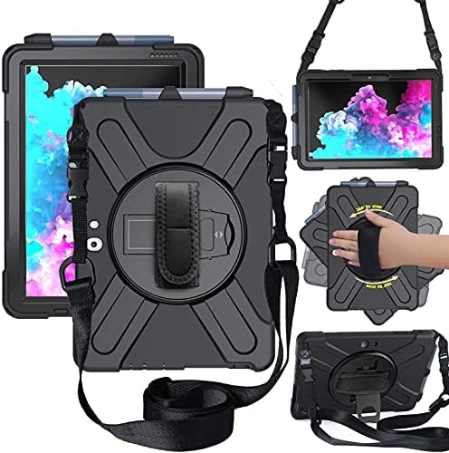 DreamerX 360 Rotating Kickstand Case with Hand Strap and Shoulder Strap for Surface Go 10.5-inch (Surface Go 4 / Surface Go 3 / Surface Go 2) and Surface Go 10-inch (2018)