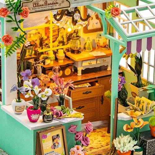Miniature Wooden Dollhouse Building Kit - 3D Mini Coffee House