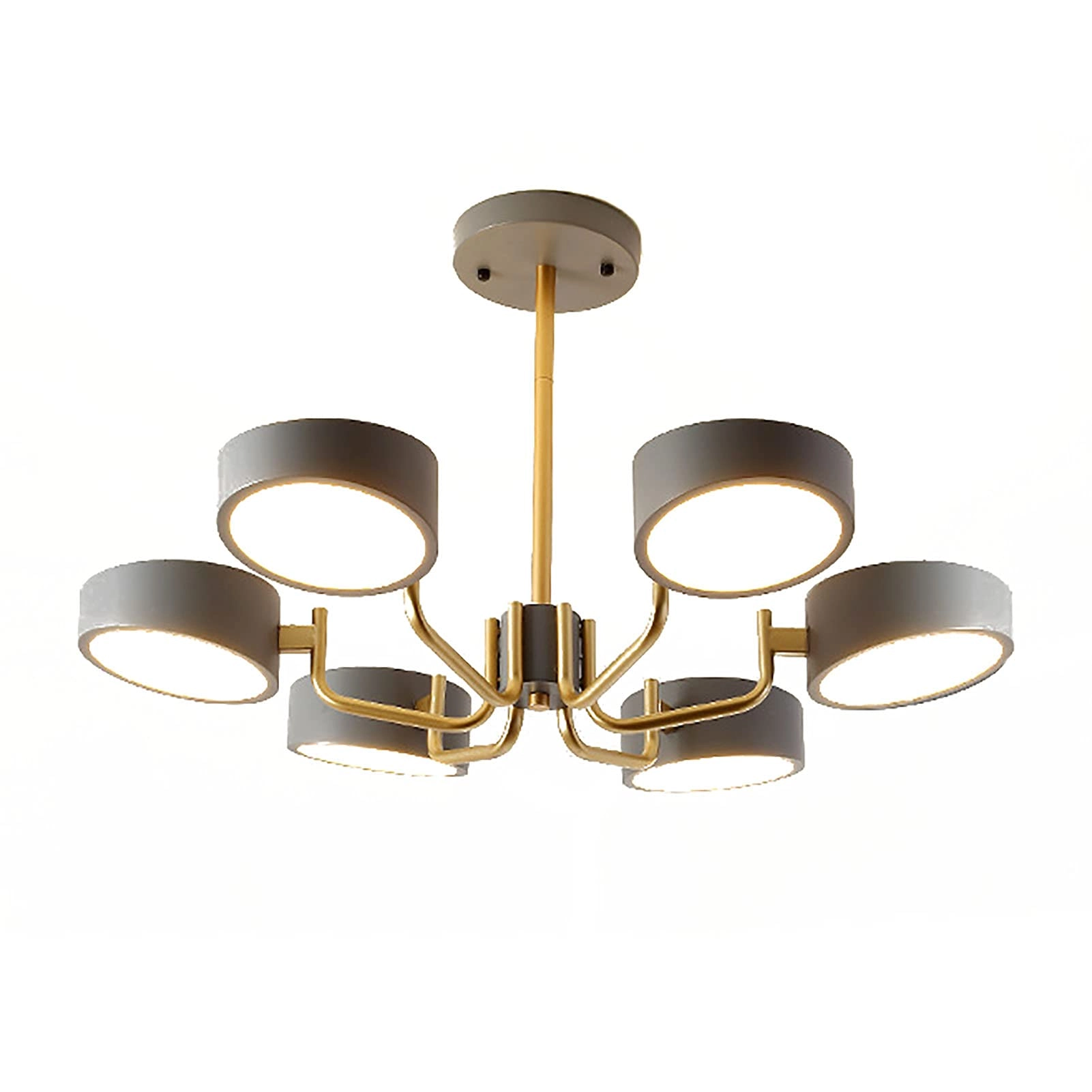 NSXBY LED Nordic Style Chandelier - 8t Gray and gold