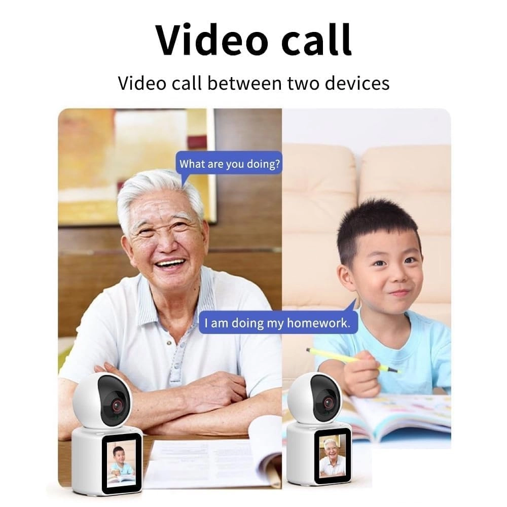 Wireless Video Calling Indoor CCTV Camera - Two-Way Talk Motion Tracking 128GB SD Card Support