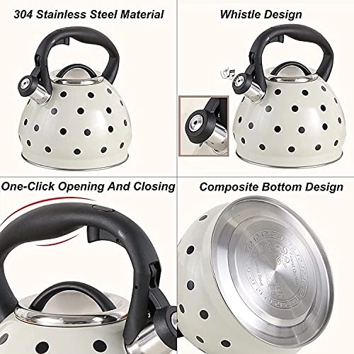 Whistling Teapots Camping CoffeeTea Kettle - 304 stainless steel 3L