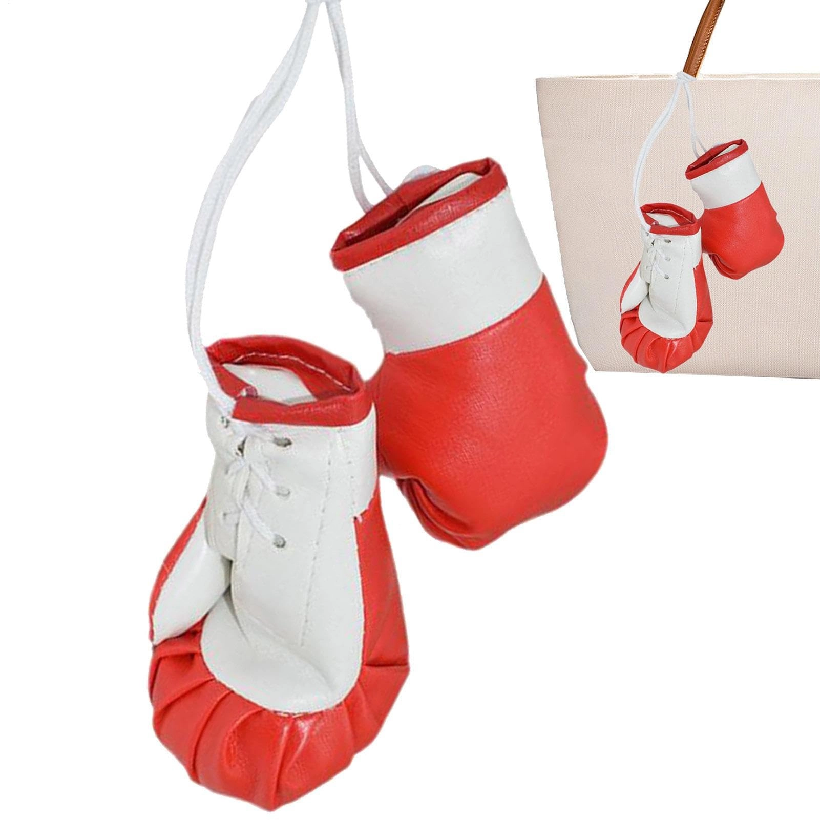 Mini Boxing Gloves - 2 Pack Red-and-white