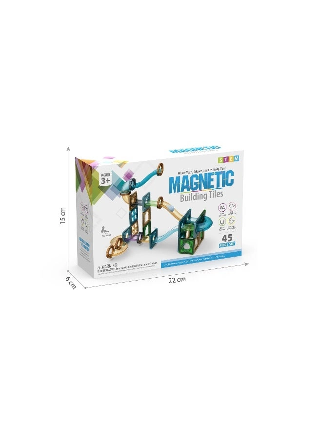 Magnetic Building Tiles Marble Track Set (YZ2205330) - DIY Magnetic Blocks STEM