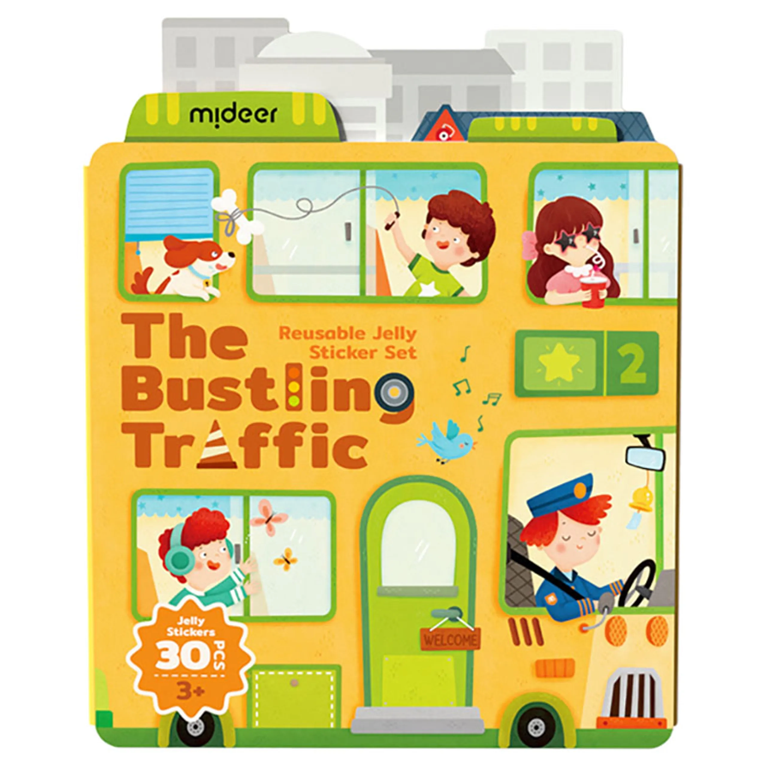 MIDEER Bustling Traffic Reusable Sticker Pad