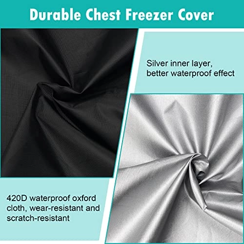 Chest Freezer Cover - Black 3.5 Cubic Feet Waterproof
