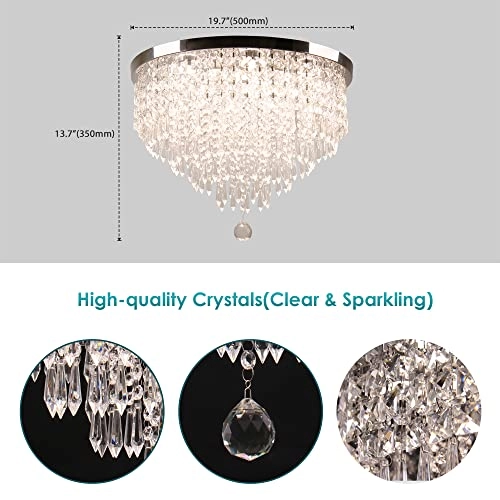 Crystal Ceiling Light - 3 Colors Dimmable