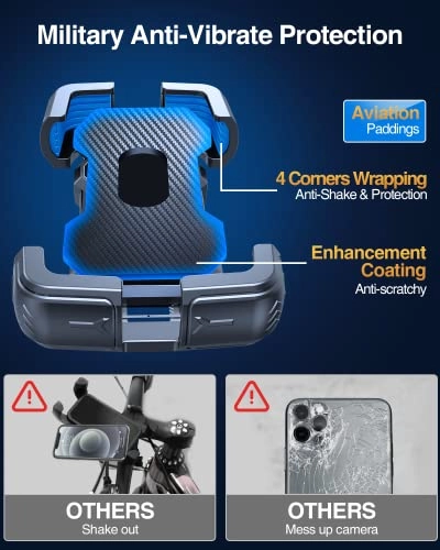 Motorcycle Phone Mount Holder - 7.2inch Big Phone Friendly iPhone 16 Pro Max