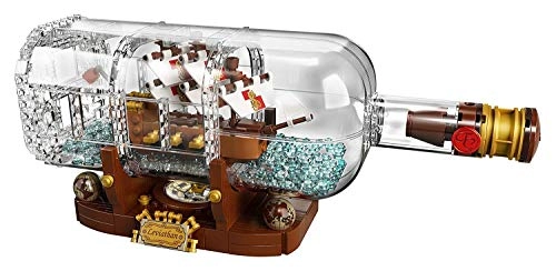 Ideas Ship in Bottle (21313) - Brick-built Bottle and Stand