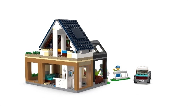 City Family House and Electric Car (60398) - Multicolor