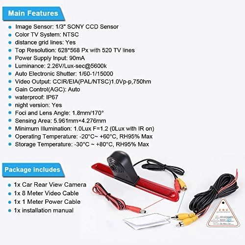 Car Boot Handle Reversing Camera - Night vision Wired 1280P